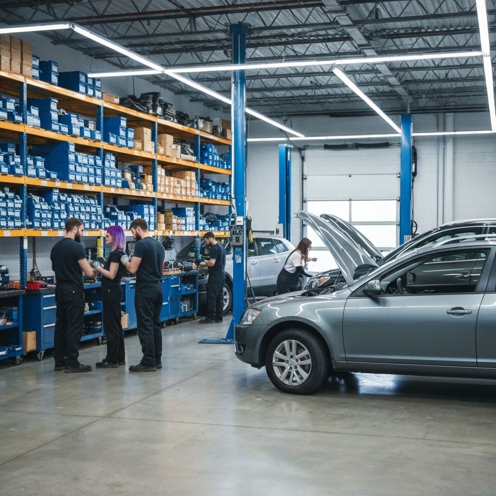 Auto Parts Direct warehouse with organized parts